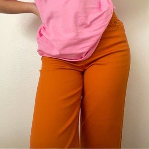 Copper Key Wide Leg Mid-Rise Orange Jeans